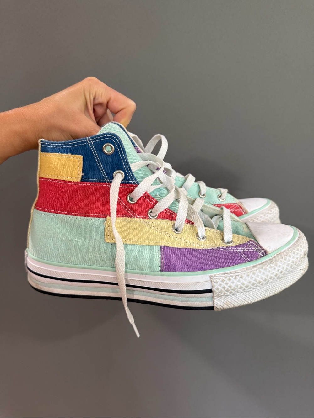 Converse Kids Chuck Taylor Hi Top Multicolor Color Block Sneakers A02026C